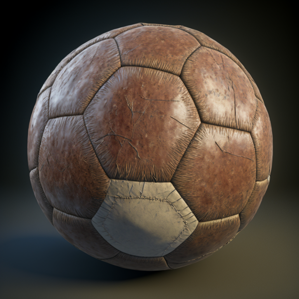Старый кожаный футбольный мяч